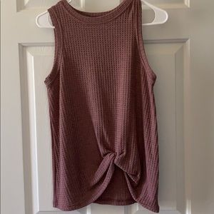 Mauve waffle knit tank
